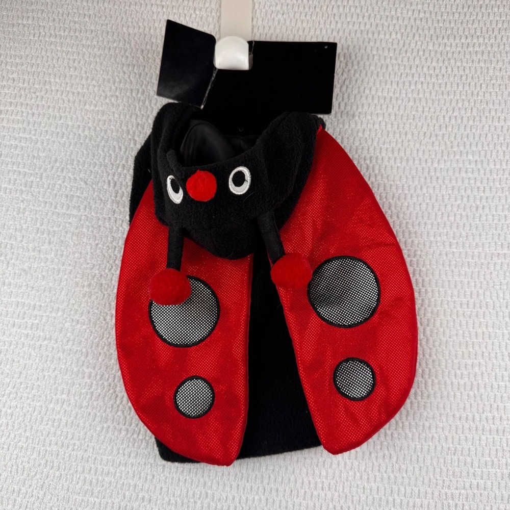 Unbranded Ladybug Pet Costume Size Small Red Black Fleece Wings Halloween New